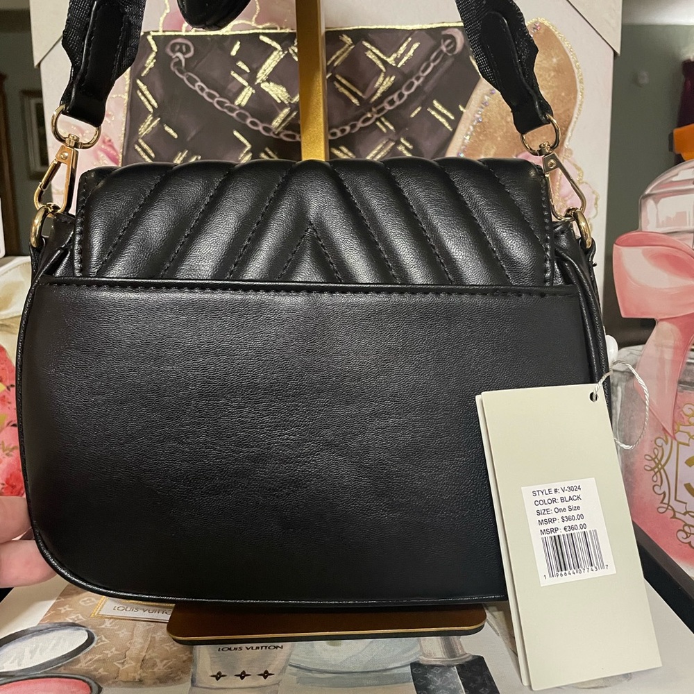 Valentino Orlandi Black Quilted Shoulder/crossbody Camera Bag NWT - Picture 2 of 7